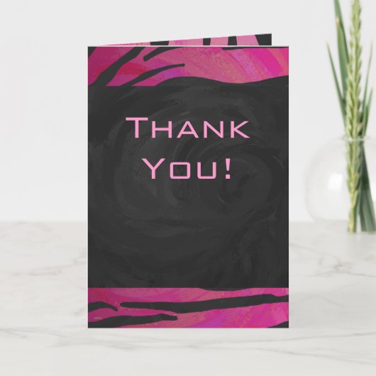 Tiger Tiger Hot Pink und Schwarz Print Muster Karte (Vorderseite)