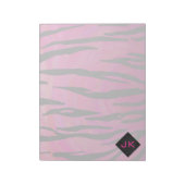 Tiger Tiger Hot Pink und Schwarz Print Muster Notizblock (Rotiert)