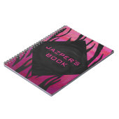 Tiger Tiger Hot Pink und Schwarz Print Muster Notizblock (Linke Seite)