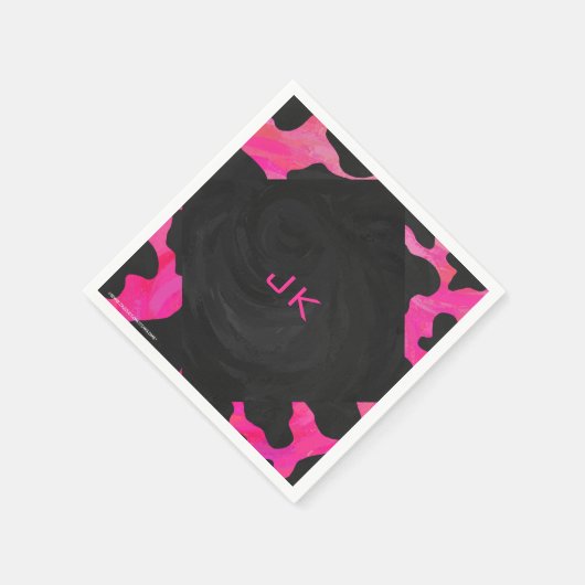Tiger Tiger Hot Pink und Schwarz Print Muster Serviette (Ecke)