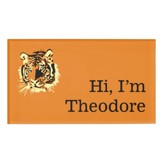 Tiger Tiger Tiger Name Tag Namenschild (Vorderseite)