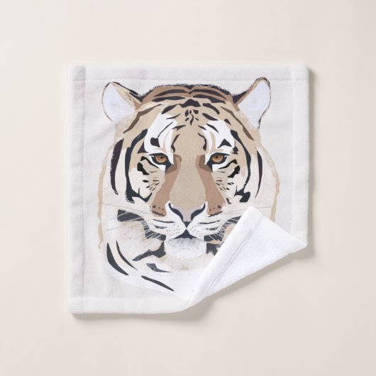Tiger, Tigergesicht, Symbol von 2022 Badhandtuch Set (Waschlappen)