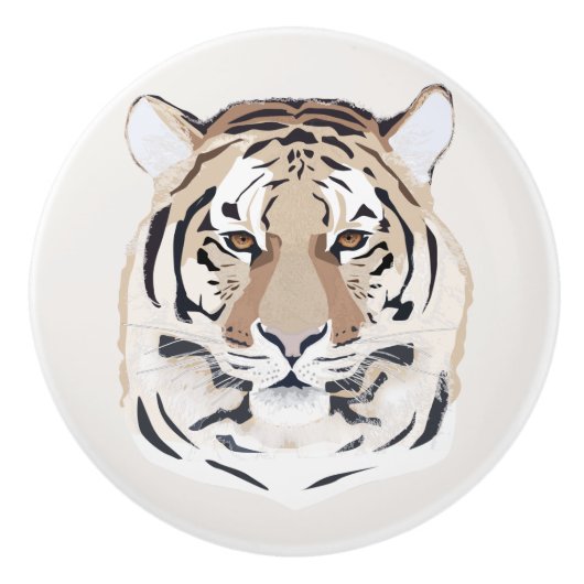 Tiger, Tigergesicht, Symbol von 2022 Keramikknauf (Vorderseite)