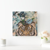 Tiger Time Quadratische Wanduhr (Zuhause)