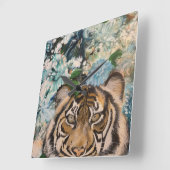 Tiger Time Quadratische Wanduhr (Winkel)