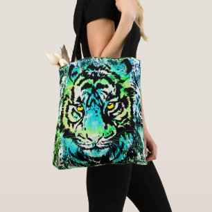 Tiger Tote Bag - farbenfrohe Tiger Eyes Tasche