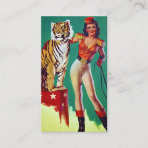 Tiger-Trainer-Pin-up-Girl Visitenkarte