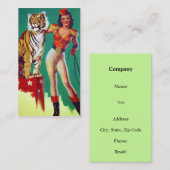 Tiger-Trainer-Pin-up-Girl Visitenkarte (Vorne/Hinten)