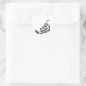 Tiger Tribal Tattoo Quadratischer Aufkleber (Tasche)