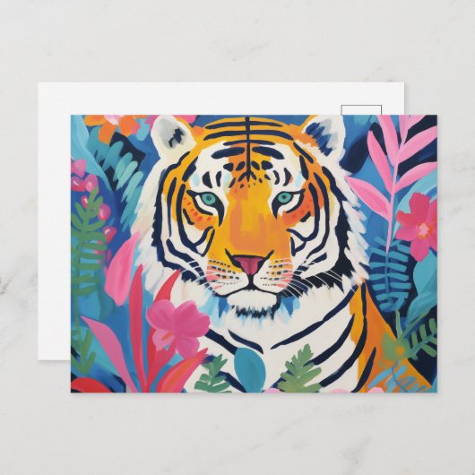 Tiger Tropical Postkarte (Vorne/Hinten)
