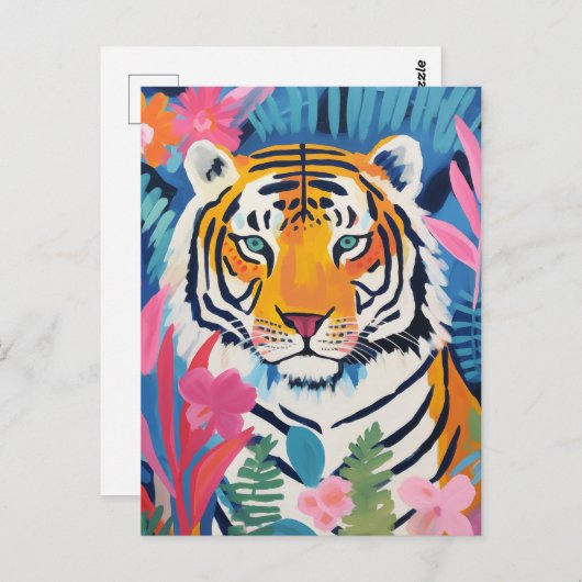 Tiger Tropical Postkarte (Vorne/Hinten)