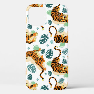 Tiger Tropische Blätter: Vintage Illustration. Case-Mate iPhone Hülle