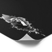 Tiger-Tusche-Wasch-Dunkle-Kunst-Poster Poster (Ecke)