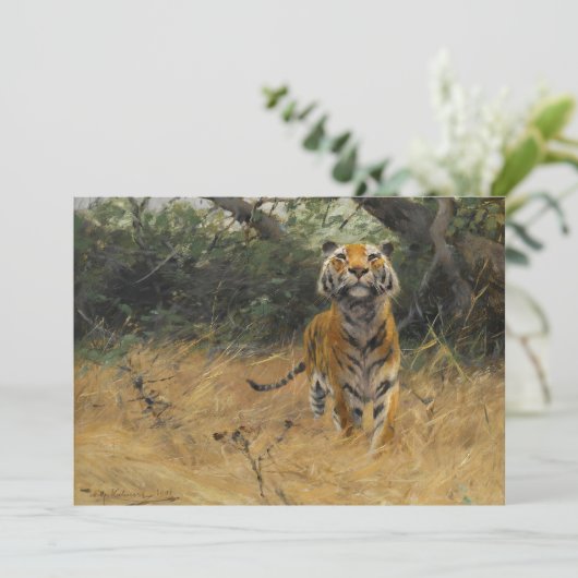 Tiger über die Uhr | Wilhelm Kuhnert (Stehend Vorderseite)