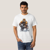 Tiger über Eishockey-Abenteuer T-Shirt (Vorne ganz)