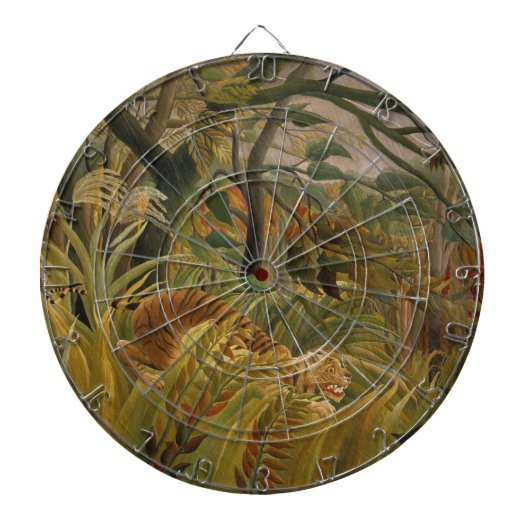 Tiger überrascht in einem tropischen Sturm Dartscheibe (vorne)