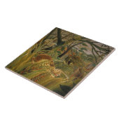 Tiger überrascht in einem tropischen Sturm Fliese (Seite)