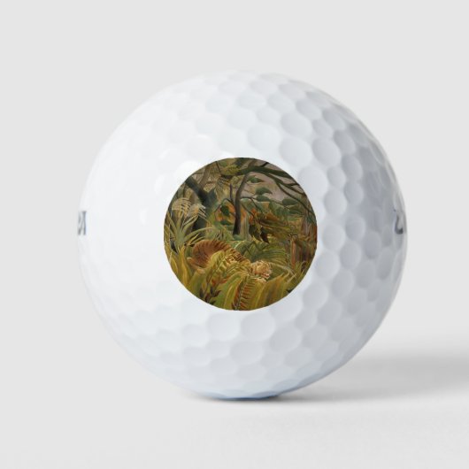 Tiger überrascht in einem tropischen Sturm Golfball (Vorderseite)