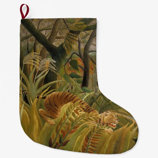 Tiger überrascht in einem tropischen Sturm Großer Weihnachtsstrumpf (Vorderseite)