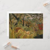 Tiger überrascht in einem tropischen Sturm Karte (Vorderseite/Rückseite Beispiel)