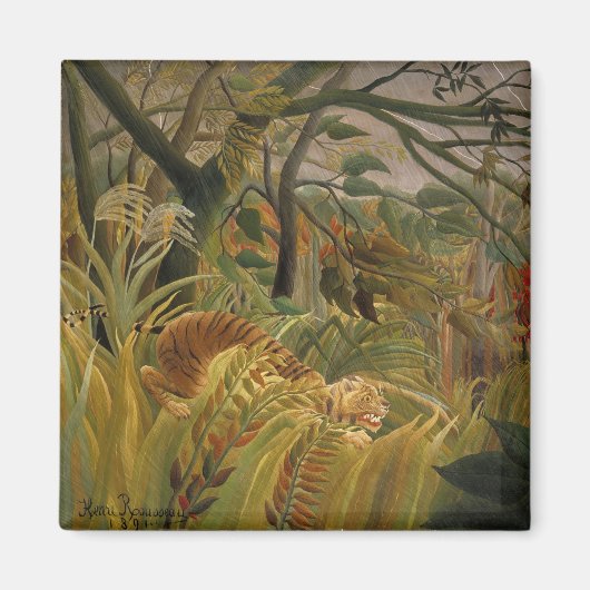 Tiger überrascht in einem tropischen Sturm Magnet (Vorne)