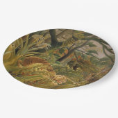 Tiger überrascht in einem tropischen Sturm Pappteller (Schrägansicht)