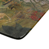 Tiger überrascht in einem tropischen Sturm Schneidebrett (Ecke)