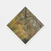 Tiger überrascht in einem tropischen Sturm Serviette (Ecke)