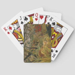 Tiger überrascht in einem tropischen Sturm Spielkarten