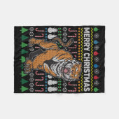 Tiger Ugly Christmas Sweater Wildlife Series Fleecedecke (Vorderseite (Horizontal))