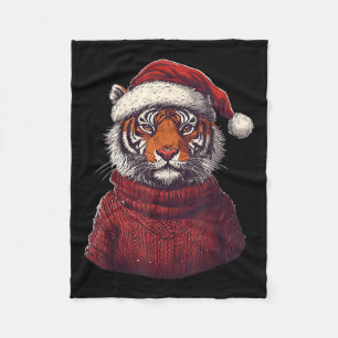 Tiger Ugly Sweater Weihnachtsmannmütze Weihnachten Fleecedecke