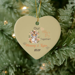 Tiger und Baby Unser erster Muttertag gemeinsam Keramik Ornament