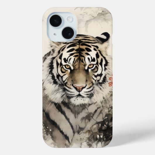 Tiger und Blume Case-Mate iPhone Hülle (Rückseite)