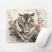 Tiger und Blume Mousepad (Mit Mouse)