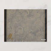 Tiger und Chinesisches Symbol Postkarte (Rückseite)