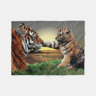 Tiger-und CUB-Fleece-Decke Fleecedecke