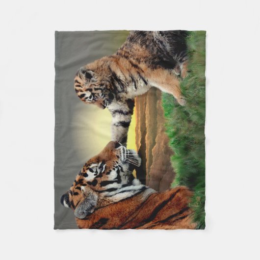 Tiger-und CUB-Fleece-Decke Fleecedecke (Vorderseite)