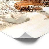 Tiger und cub in Schneeplakat Poster (Ecke)