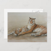 Tiger und Cube Cat Art Postkarte (Vorne/Hinten)