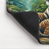 Tiger und Cube in einem üppigen Dschungel Gemälde Mousepad (Ecke)