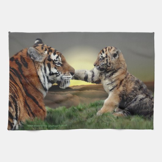 Tiger und Cube Küchentücher (Horizontal)