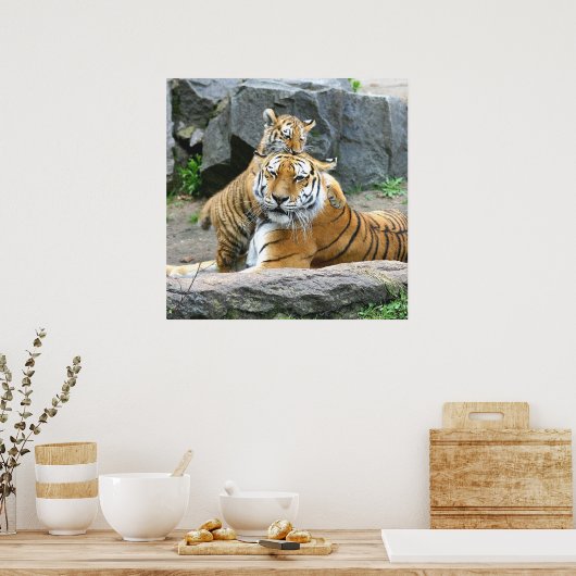 Tiger und Cube Liebe Poster (Küche)