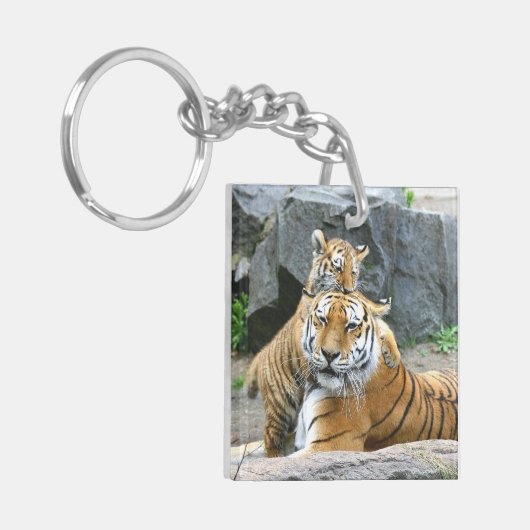 Tiger und Cube Liebe Schlüsselanhänger (Vorderseite links)
