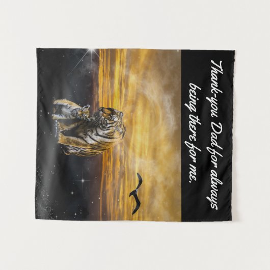 Tiger und Cube Wandteppich (Vorderseite (Horizontal))