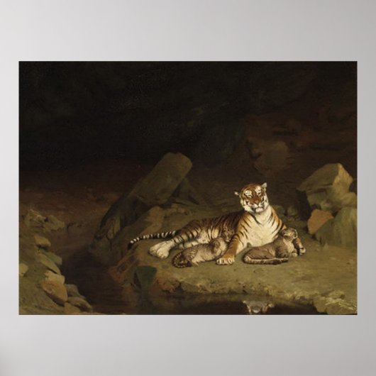 Tiger und Cubs Jean-Leon Gerome 1884 Poster (Vorne)