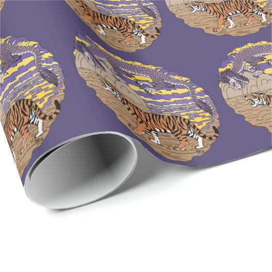 Tiger und Drache Geschenkpapier (Rolleneckpunkt)