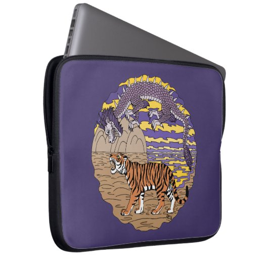 Tiger und Drache Laptopschutzhülle (Vorne Rechts)