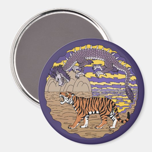 Tiger und Drache Magnet (Vorderseite/Rückseite)