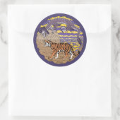 Tiger und Drache Runder Aufkleber (Tasche)