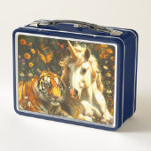 Tiger und Einhorn Metall Brotdose (Rückseite)